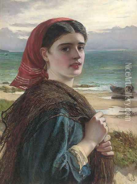 A fisher girl Oil Painting - Charles Sillem Lidderdale