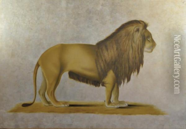 Lion Oil Painting - Louis Lafitte