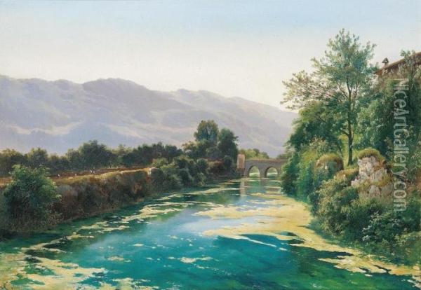 Scene Near Friesach In Carinthia Oil Painting - Karl Franz Emanuel Haunold