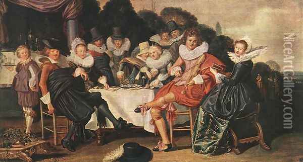 Amusing Party In The Open Air 1621 Oil Painting - Dirck Hals