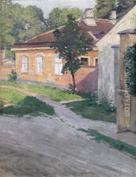 Haus In Hutteldorf Oil Painting - Egon Schiele