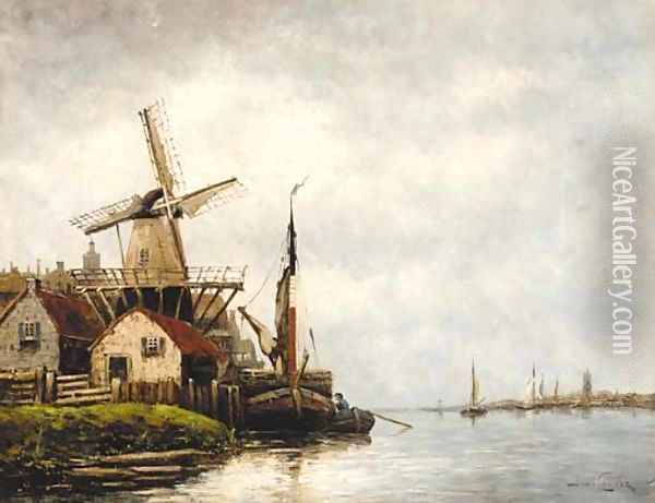 On the Spaaren Oil Painting - Jan van Vlaardingen Couver