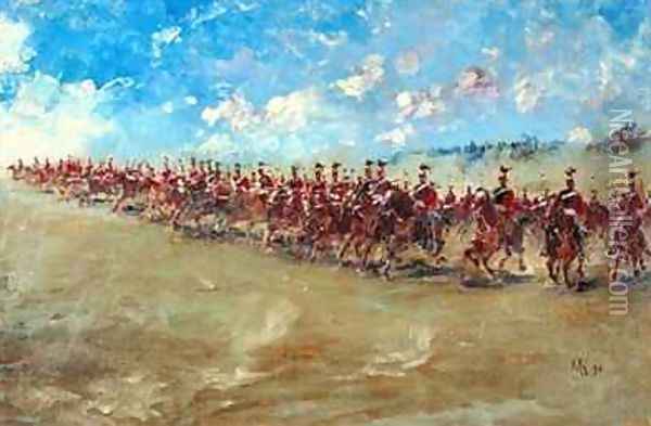 16th Lancers advancing at a gallop Oil Painting - Edward Matthew Hale