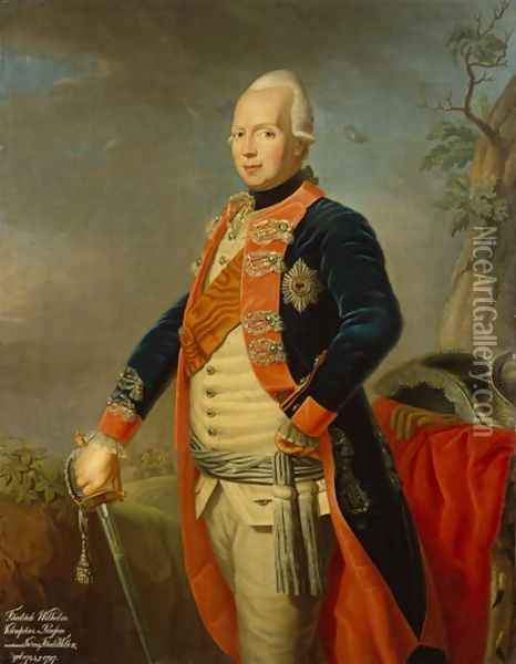 Frederick William II of Prussia, c.1770 Oil Painting - Johann Jacob Tischbein