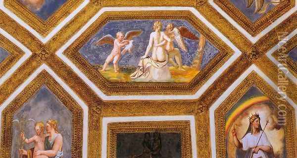 Ceiling decoration (detail) 3 Oil Painting - Giulio Romano (Orbetto)