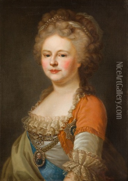 Maria Feodorovna's Portrait Oil Painting - Johann Baptist Lampi the Elder