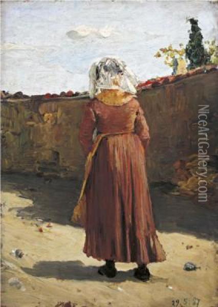 Giorno Di Festa Oil Painting - Lorenzo Delleani