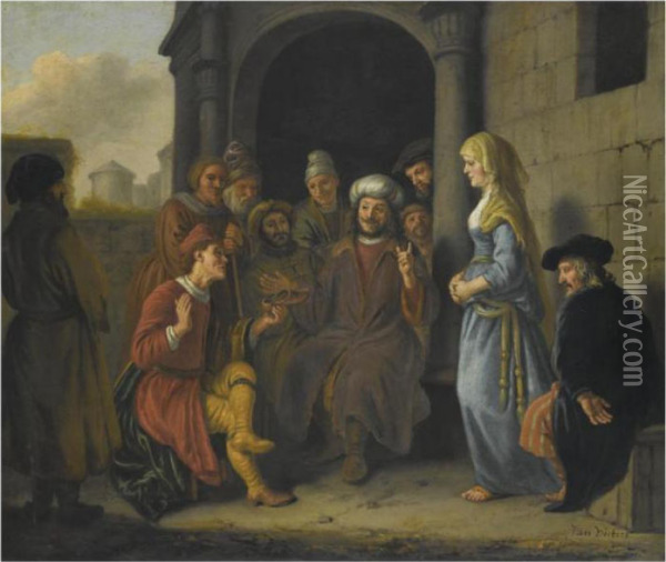 Boaz Recieves The Shoe Of Inheritance Oil Painting - Jan Victors