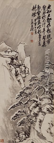 Snowy Mountain Oil Painting - Wu Changshuo