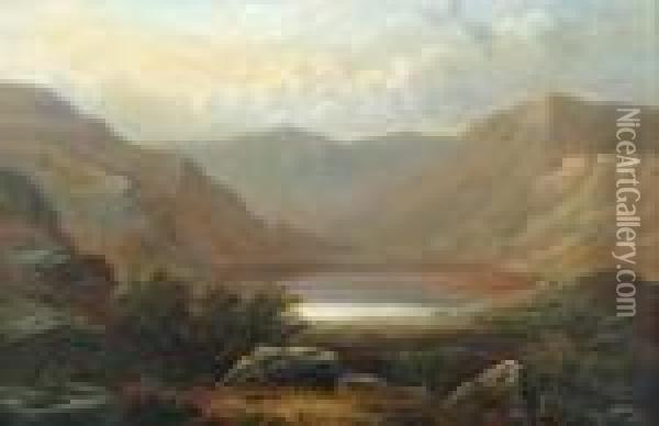 Welsh Llyn, North Wales Oil Painting - William Mellor