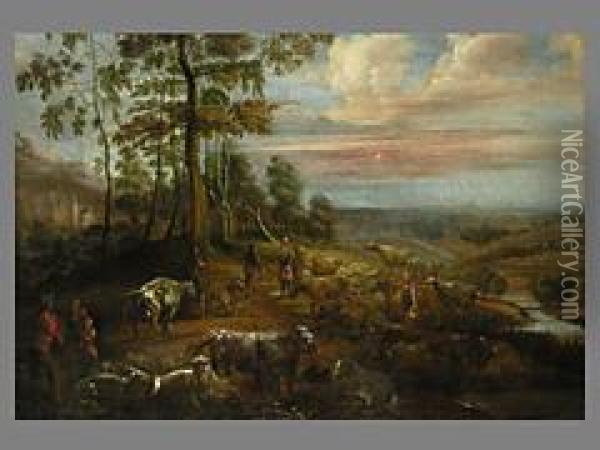 Landschaft Mit Hirten Und Vieh Oil Painting - Lucas Van Uden