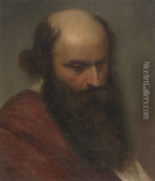 Studie Eines Bartigen Mannes Oil Painting - Karl Theodor von Piloty