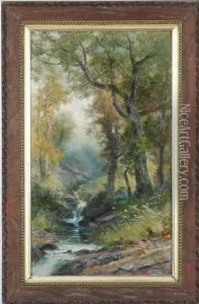 Creek Among The Trees Oil Painting - Christopher H. Shearer