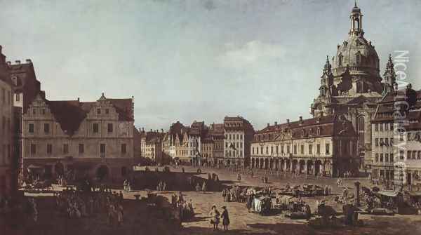 View of Dresden, the Neumarkt Moritz Oil Painting - (Giovanni Antonio Canal) Canaletto