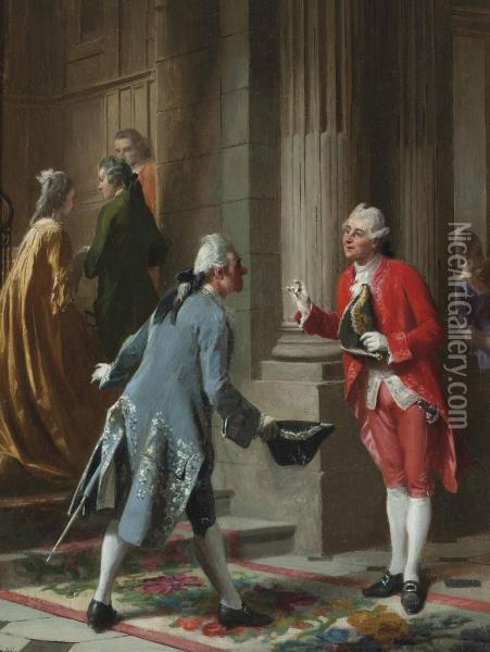 Rococo Scene Oil Painting - Prudent Louis Leray