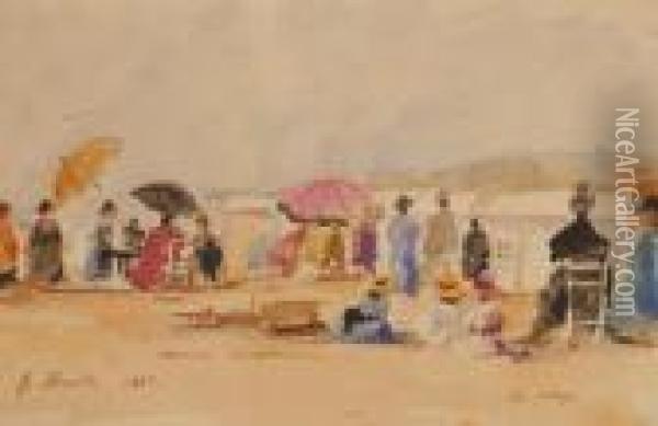 French Beach Scene Oil Painting - Eugene Boudin