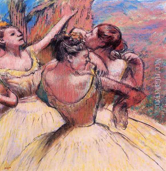 Three Dancers III Oil Painting - Edgar Degas