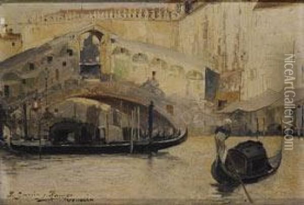 Puente Del Rialto Oil Painting - Jose Garcia Ramos
