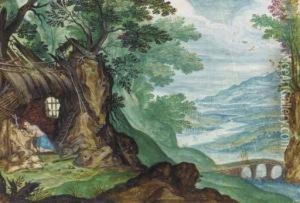 Saint Jerome In The Wilderness Oil Painting - Friedrich The Elder Brentel