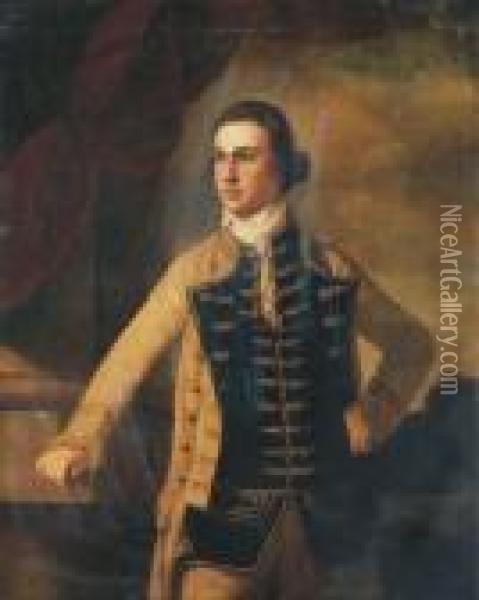 Portrait Of Gentleman In India, Three-quarter-length, In A Whitecoat Oil Painting - Tilly Kettle