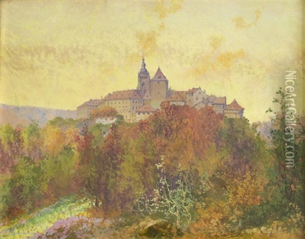 Prague Castle Oil Painting - Zdenka Braunerova