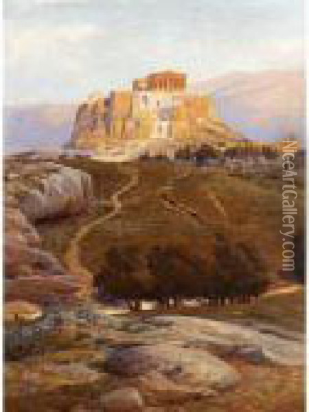 The Acropolis Oil Painting - Max Roeder