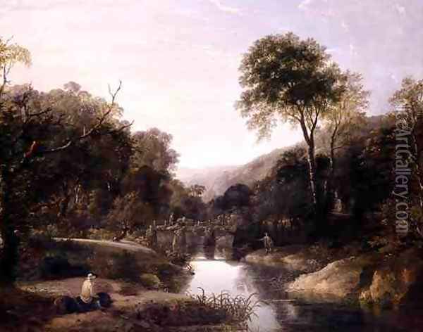 Devonshire Landscape, 1839 Oil Painting - William Traies