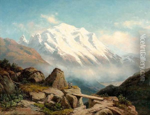 Prachtiges Gebirgspanorama. Oil Painting - Johann Wilhelm Lindlar