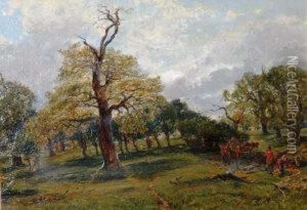 Cadzow Forest, Early Summer Oil Painting - Alexander Jnr. Fraser