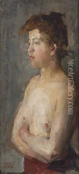 Young Girl Posing Oil Painting - Isaac Israels