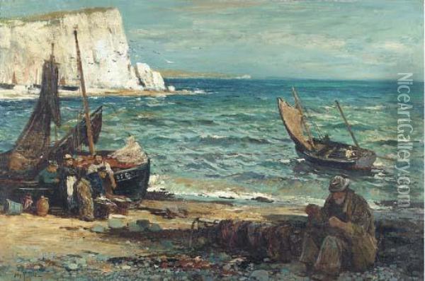 Fisherfolk Oil Painting - John Robertson Reid