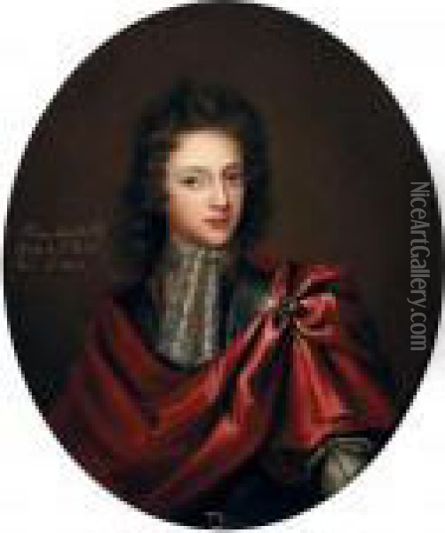 Portrait Of Thomas Knatchbull (died 1702) Oil Painting - William Wissing or Wissmig