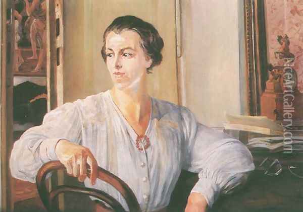 Portrait of Artist's Daughter Julia Meyzner Oil Painting - Jacek Malczewski