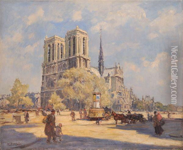 Notre Dame De Paris Oil Painting - Henri Alphonse Barnoin