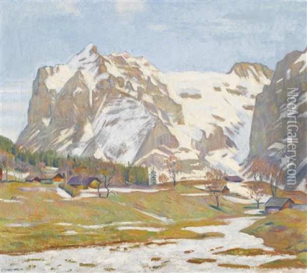 Wetterhorn Oil Painting - Emil Cardinaux