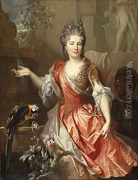 Portrait of a Woman Perhaps Madame Claude Lambert de Thorigny Oil Painting - Nicolas de Largillierre