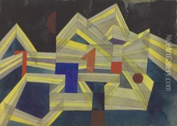 Architectur, Transparent-structural Oil Painting - Paul Klee