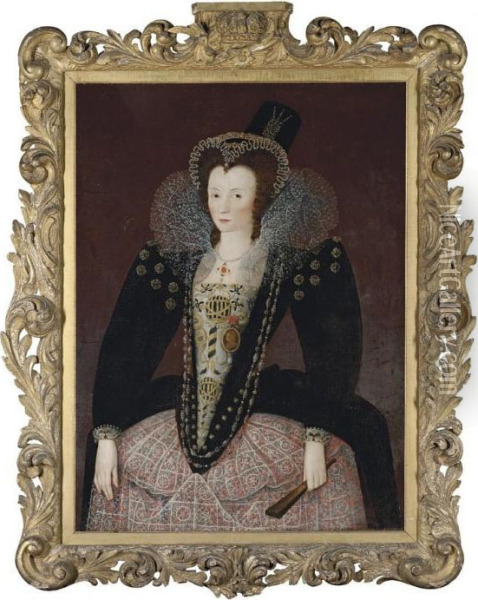 Portrait Of A Lady Oil Painting - Marcus Ii Gerards