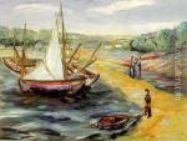Port Oil Painting - Henri Epstein