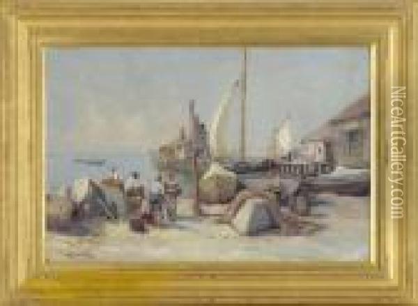 Macmillan Wharf, Provincetown Oil Painting - Arthur Vidal Diehl