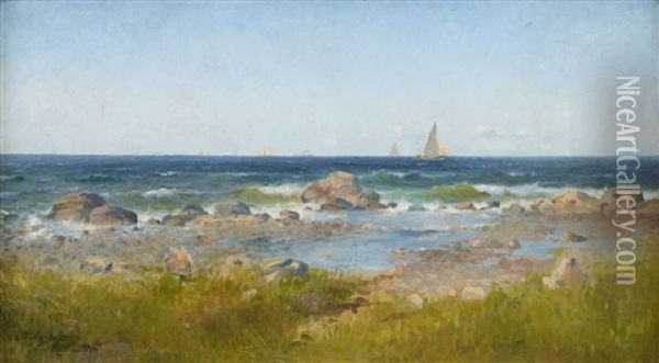 Kustvy, Molle Oil Painting - Ludvig Otto Richarde