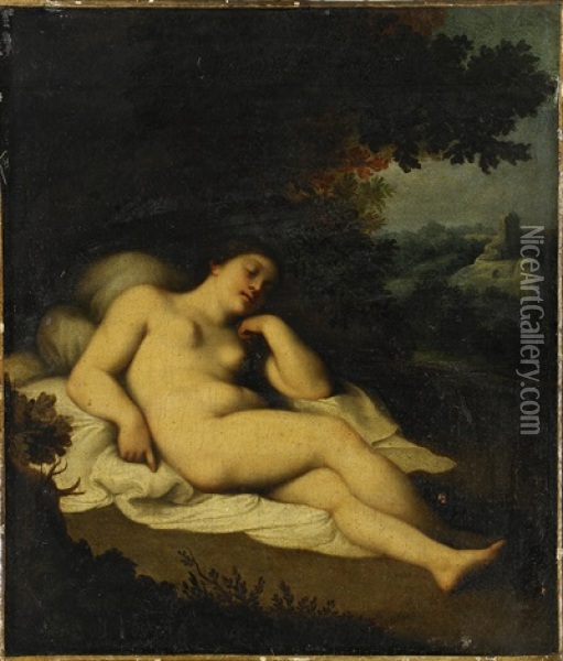 Ung Kvinna I Landskap Oil Painting -  Correggio