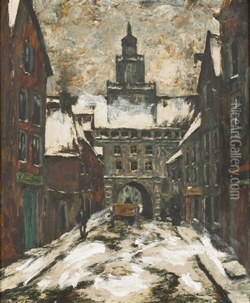 Winterliche Stadtansicht Oil Painting - Wilhelm Schmetz