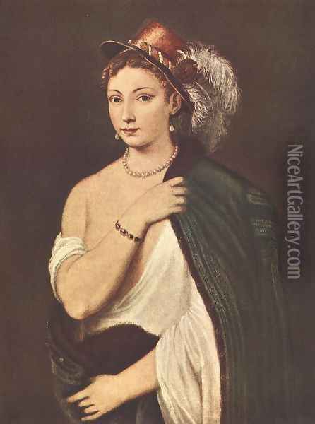 Portrait of a Young Woman 1530s Oil Painting - Tiziano Vecellio (Titian)