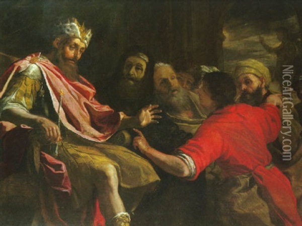 Daniel Interpreting Nebuchadnezzar's First Dream Oil Painting - Mattia Preti