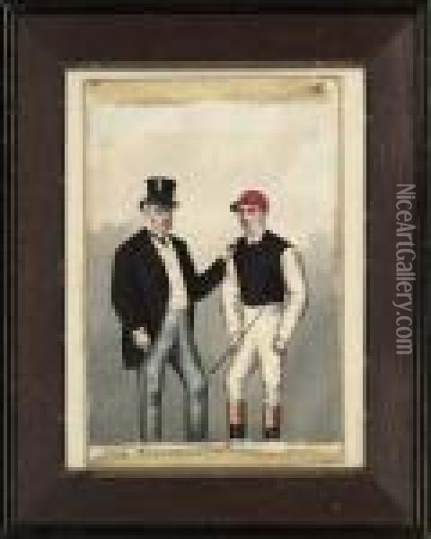A Gentleman And A Jockey Oil Painting - Richard Dighton