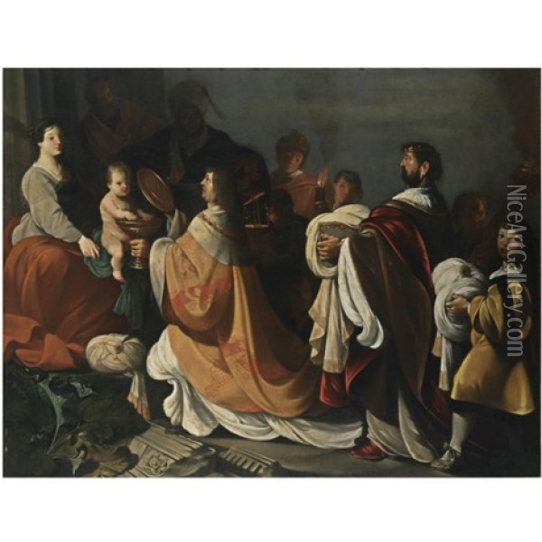 The Adoration Of The Magi Oil Painting - Francois (Vernando) Venant
