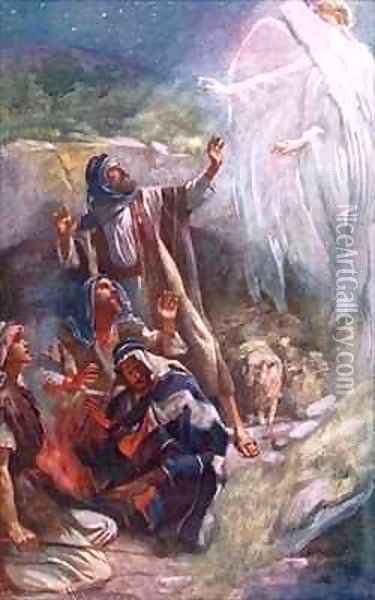 The shepherds of Bethlehem Oil Painting - Harold Copping
