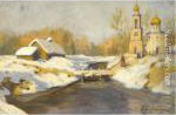 Going To Church Oil Painting - Georges Lapchine
