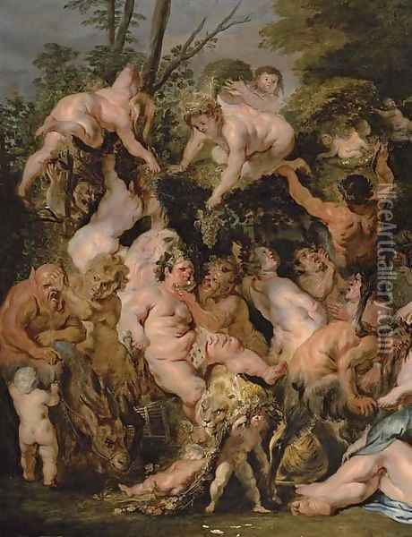 The Revel of Bacchus and Silenus Oil Painting - Jacob Jordaens